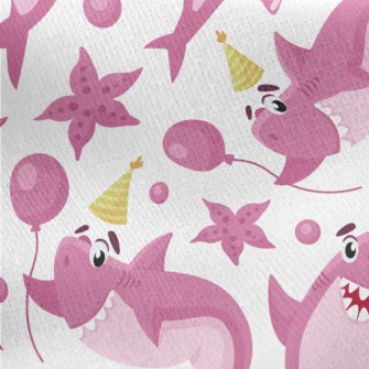 Cute Shark Family Jersey Backed Fleece