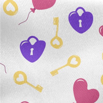 Love Lock Key Jersey Backed Fleece