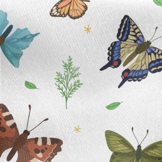 Butterflies Fluttering Jersey Backed Fleece