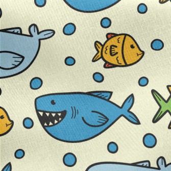 Funny Open Mouth Shark Jersey Backed Fleece