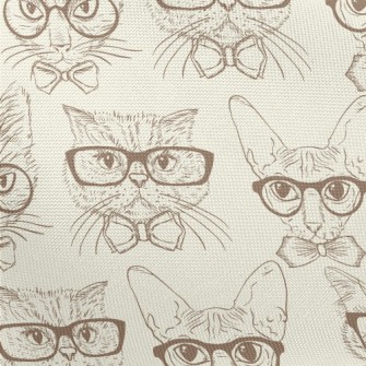 Handsome Cat Wearing Glasses Pongee