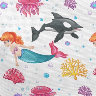 Killer Whales And Mermaids Pongee