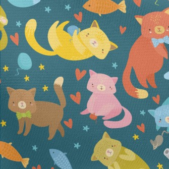 Colorful And Cute Kittens Pongee
