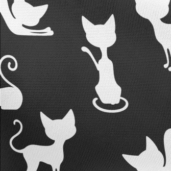 Lazy Cat Silhouette Pongee