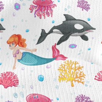 Killer Whales And Mermaids Stretch Jersey