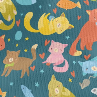 Colorful And Cute Kittens Stretch Jersey