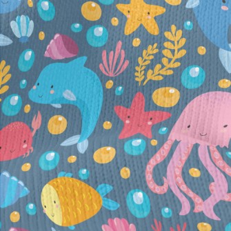 Cartoon Dolphin Jellyfish Whal Stretch Jersey