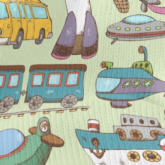 Sea, Land And Air Transportati Stretch Jersey