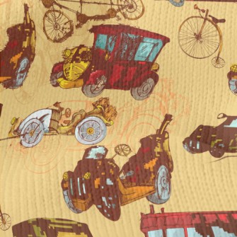 Retro Bus Vintage Car Stretch Jersey