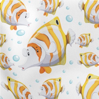 Pout Striped Fish Lightweight Cotton Poplin