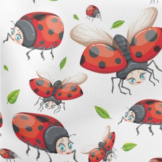 Lively Big-eyed Ladybug Lightweight Cotton Poplin