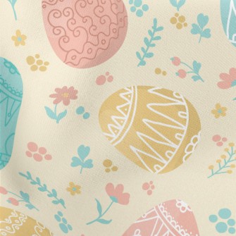 Easter Painted Eggs Lightweight Cotton Poplin