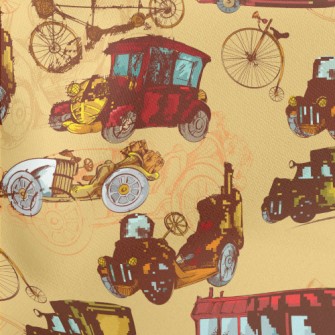 Retro Bus Vintage Car Lightweight Cotton Poplin