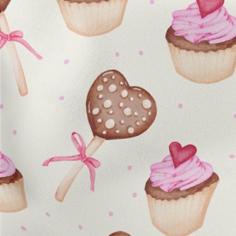 Chocolate Love Cookies Lightweight Cotton Poplin