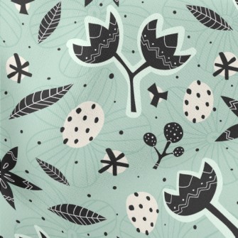 Psychedelic Totem Flowers Lightweight Cotton Poplin