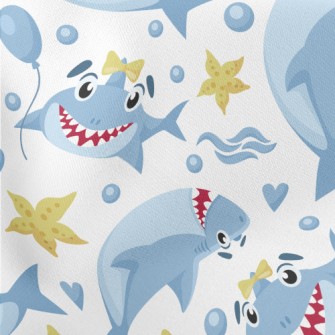 Laughing Great White Shark Lightweight Cotton Poplin