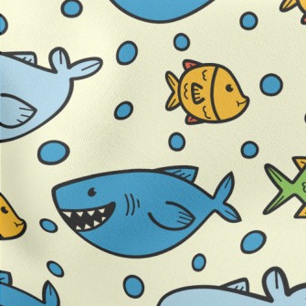 Funny Open Mouth Shark Lightweight Cotton Poplin