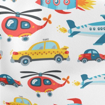Gorgeous Sea, Land And Air Tra Lightweight Cotton Poplin