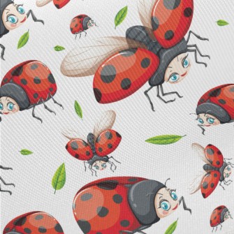 Lively Big-eyed Ladybug Midweight Cotton Poplin