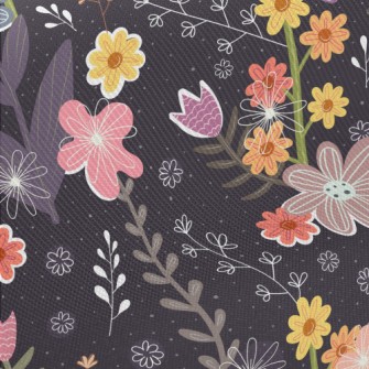 Childlike Fantasy Flowers Midweight Cotton Poplin