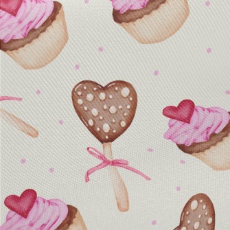 Chocolate Love Cookies Midweight Cotton Poplin