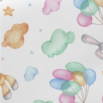 Fairy Balloon Rabbit Midweight Cotton Poplin