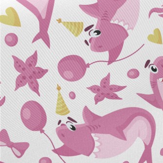 Cute Shark Family Midweight Cotton Poplin