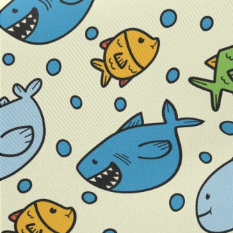 Funny Open Mouth Shark Midweight Cotton Poplin