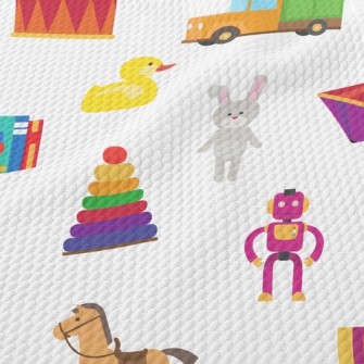 Colorful Playroom Toys Birdseye Piqué