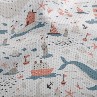 Huge Whale And Small Fish Athletic Mesh Flat Back