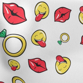 Funny Smiling Face Sticking Ou Stretch Ponte