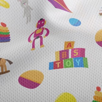 Colorful Playroom Toys Athletic Mesh Flat Back