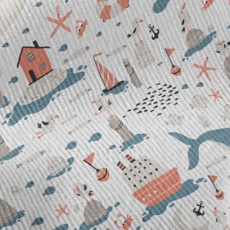 Huge Whale And Small Fish Standard Corduroy