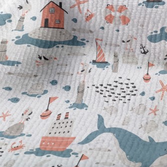 Huge Whale And Small Fish Terry