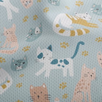 Naughty Cat With Footprints Athletic Mesh Flat Back