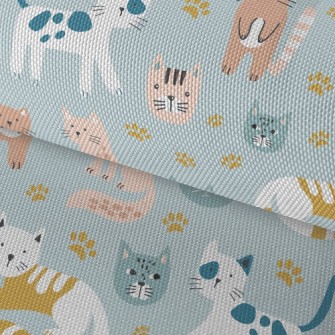 Naughty Cat With Footprints Waterproof Oxford
