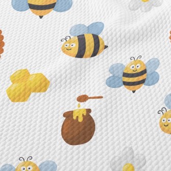 Industrious Bees Collecting Ne Birdseye Piqué