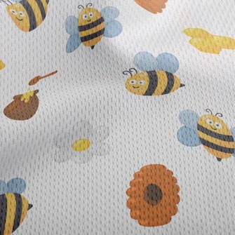 Industrious Bees Collecting Ne Athletic Mesh Flat Back