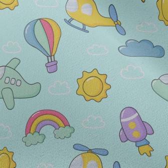 Helicopter Airplane Rocket Chiffon