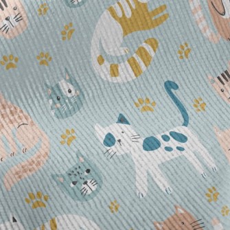 Naughty Cat With Footprints Standard Corduroy