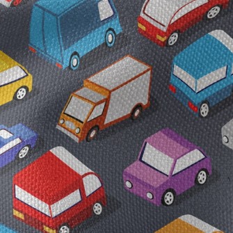Crowded Cars On The Road Waterproof Canvas