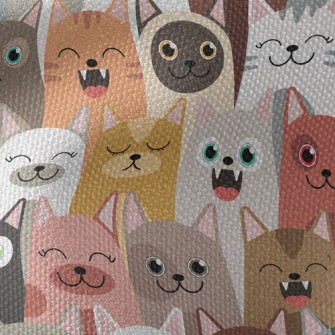Playful Big-faced Cat Waterproof Canvas