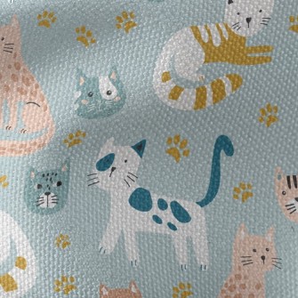 Naughty Cat With Footprints Waterproof Canvas