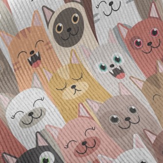 Playful Big-faced Cat Standard Corduroy