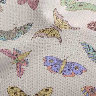 Rare Pattern Butterfly Athletic Mesh Flat Back