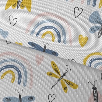 Color Pencil Doodle Butterfly Waterproof Oxford