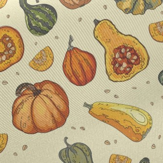 Pumpkin With Various Shapes Twill