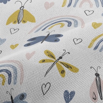 Color Pencil Doodle Butterfly Performance Linen