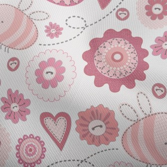 Fantasy Plaid Bee Flower Dobby