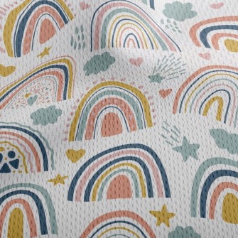 Fairy Tale Cute Rainbow Athletic Mesh Flat Back